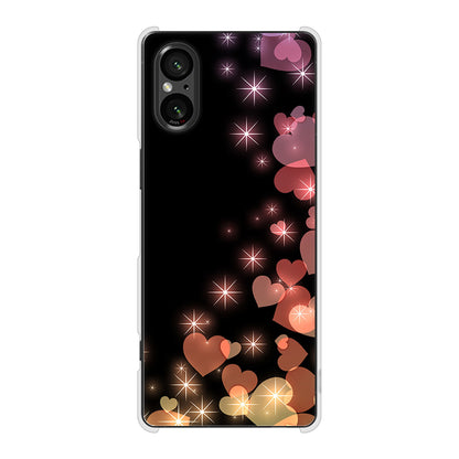 Xperia 5 V XQ-DE44 高画質仕上げ 背面印刷 ハードケースきらめきハート