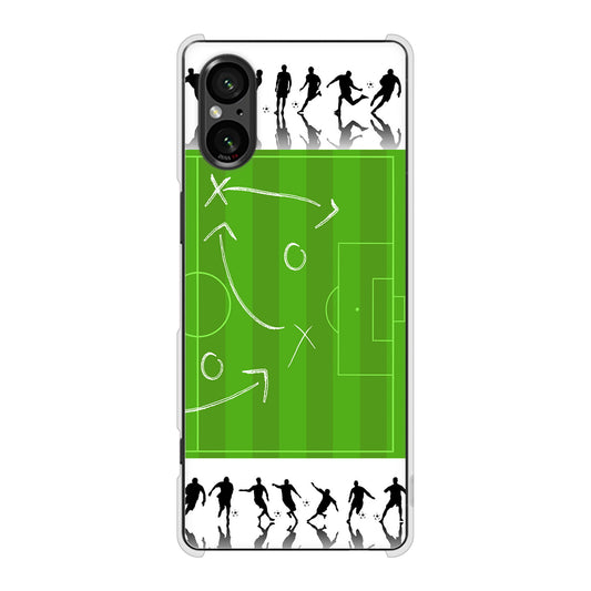 Xperia 5 V XQ-DE44 高画質仕上げ 背面印刷 ハードケース 【304 サッカー戦略ボード】