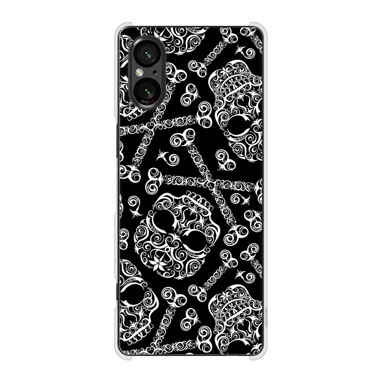 Xperia 5 V XQ-DE44 高画質仕上げ 背面印刷 ハードケース 【363 ドクロの刺青】