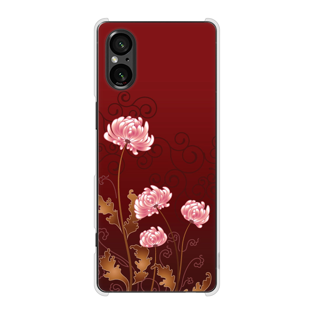 Xperia 5 V XQ-DE44 高画質仕上げ 背面印刷 ハードケース 【375 優美な菊】