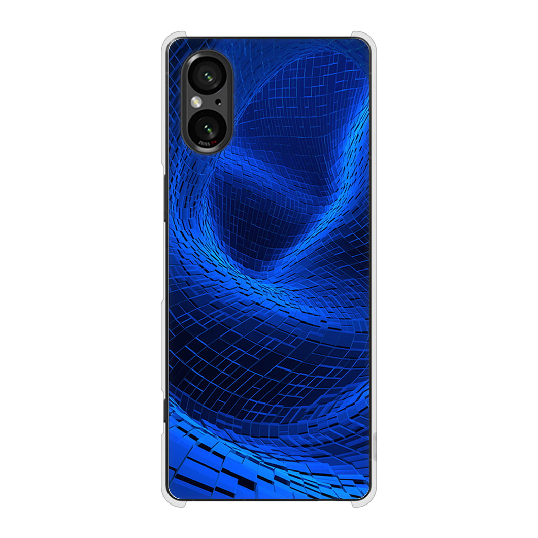 Xperia 5 V XQ-DE44 高画質仕上げ 背面印刷 ハードケース 【1302 ワープブルー】