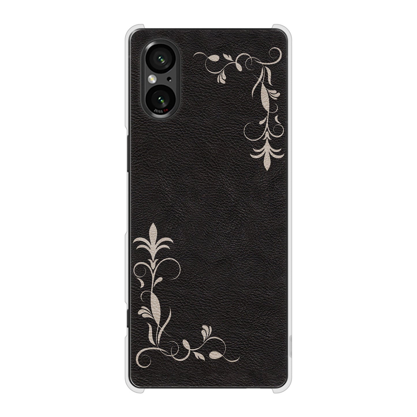 Xperia 5 V XQ-DE44 高画質仕上げ 背面印刷 ハードケース 【EK825 レザー風グラスフレーム】