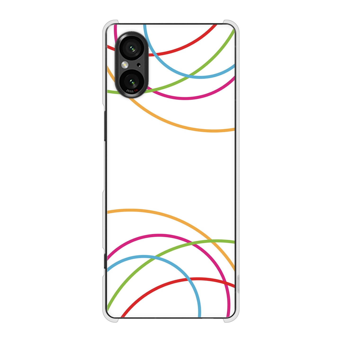 Xperia 5 V XQ-DE44 高画質仕上げ 背面印刷 ハードケース 【IB912 重なり合う曲線】