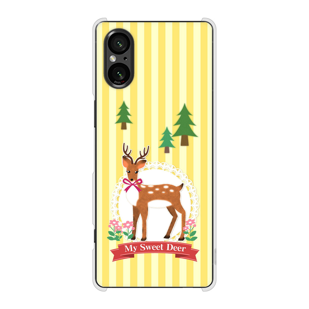 Xperia 5 V XQ-DE44 高画質仕上げ 背面印刷 ハードケース 【SC826 森の鹿】