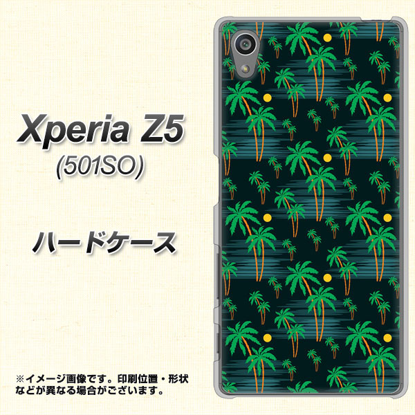 SoftBank エクスペリアZ5 501SO 高画質仕上げ 背面印刷 ハードケース【1315 月夜とヤシ】