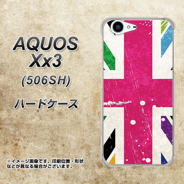 SoftBank アクオス Xx3 506SH 高画質仕上げ 背面印刷 ハードケース【SC806 ユニオンジャック ピンクビンテージ】