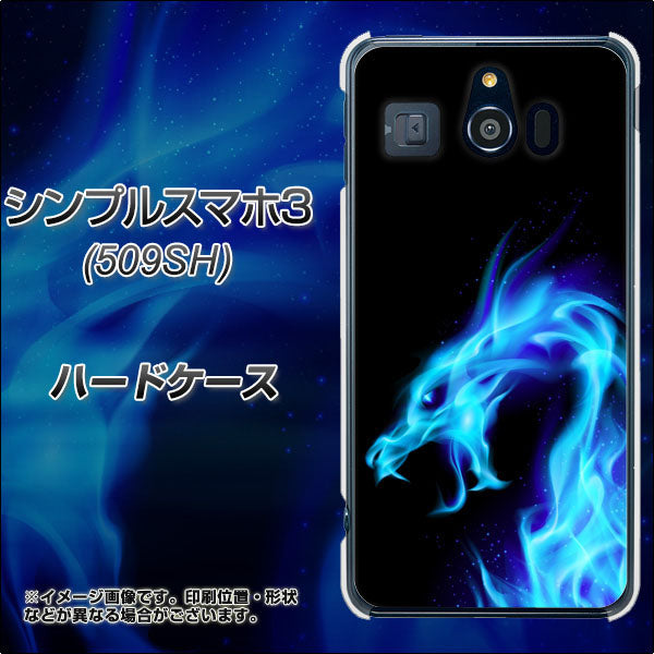 Softbank シンプルスマホ3 509SH 高画質仕上げ 背面印刷 ハードケース【616 ドラゴンの叫び】