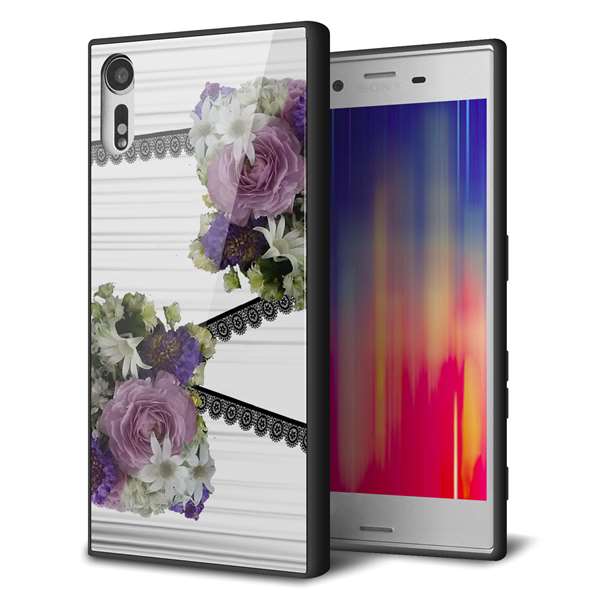 softbank エクスペリアXZ 601SO 強化ガラス＆TPUスマホケース ガラプリ【YI888 フラワー９】