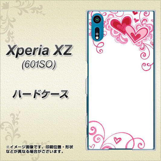 softbank エクスペリアXZ 601SO 高画質仕上げ 背面印刷 ハードケース【365 ハートフレーム】