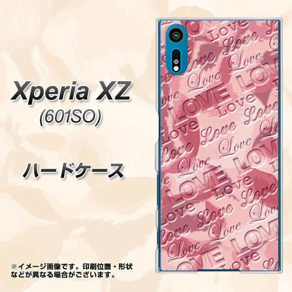 softbank エクスペリアXZ 601SO 高画質仕上げ 背面印刷 ハードケース【SC844 フラワーヴェルニLOVE（ローズヴェルール）】