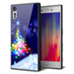 softbank エクスペリア XZs 602SO 強化ガラス＆TPUスマホケース ガラプリ【720 白銀のクリスマスツリー】