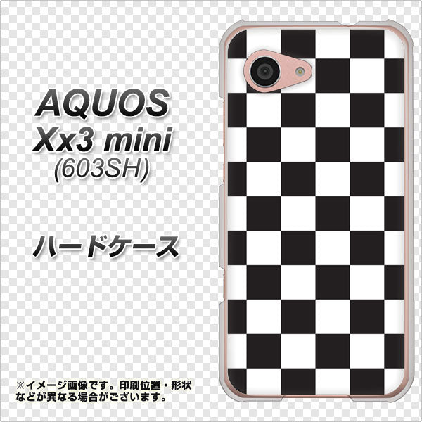 SoftBank アクオス Xx3 mini 603SH 高画質仕上げ 背面印刷 ハードケース【151 フラッグチェック】