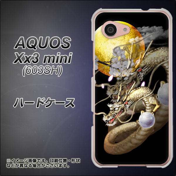 SoftBank アクオス Xx3 mini 603SH 高画質仕上げ 背面印刷 ハードケース【1003 月と龍】