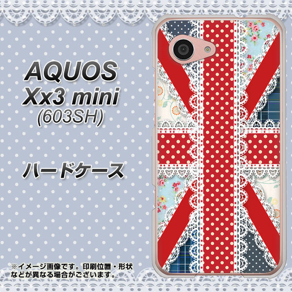 SoftBank アクオス Xx3 mini 603SH 高画質仕上げ 背面印刷 ハードケース【SC805 ユニオンジャック レース】