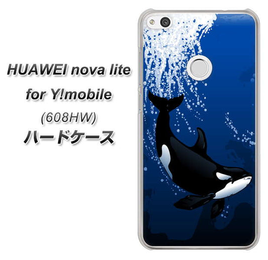 HUAWEI nova lite for Y!mobile 608HW 高画質仕上げ 背面印刷 ハードケース【423 シャチ】