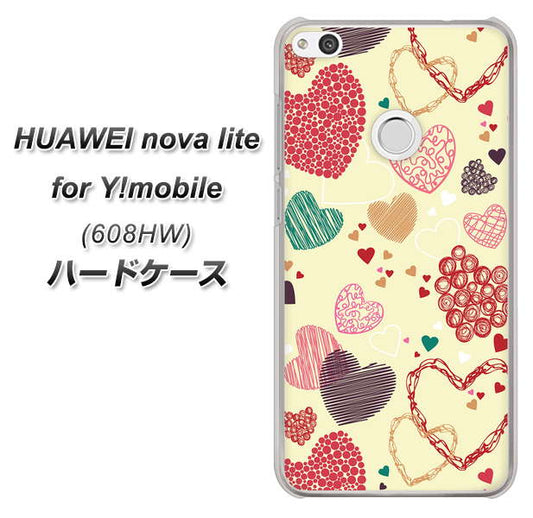 HUAWEI nova lite for Y!mobile 608HW 高画質仕上げ 背面印刷 ハードケース【480 素朴なハート】
