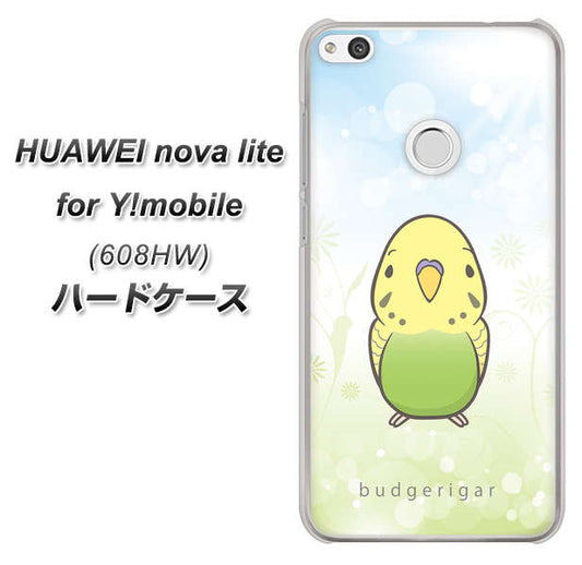 HUAWEI nova lite for Y!mobile 608HW 高画質仕上げ 背面印刷 ハードケース【SC838 セキセイインコ グリーン】