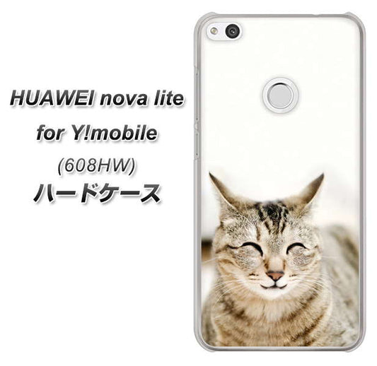 HUAWEI nova lite for Y!mobile 608HW 高画質仕上げ 背面印刷 ハードケース【VA801 笑福ねこ】