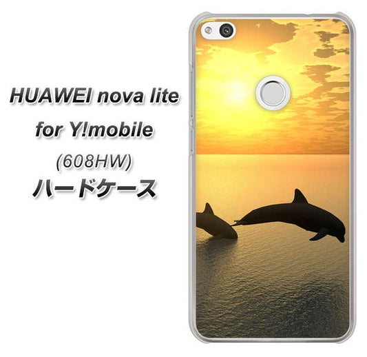HUAWEI nova lite for Y!mobile 608HW 高画質仕上げ 背面印刷 ハードケース【VA845 夕暮れのドルフィン】