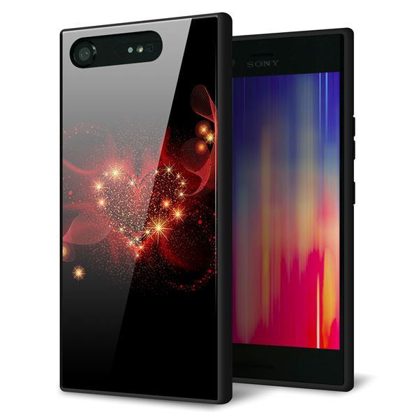 SoftBank エクスペリア XZ1 701SO 強化ガラス＆TPUスマホケース ガラプリ【382 ハートの創生】