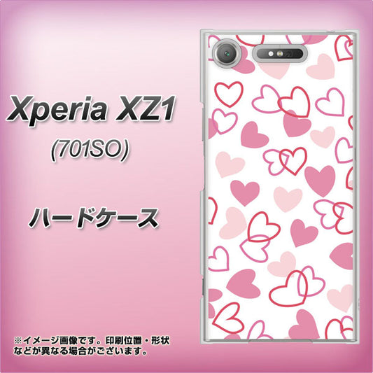 SoftBank エクスペリア XZ1 701SO 高画質仕上げ 背面印刷 ハードケース【VA929 ハートがいっぱい ピンク】