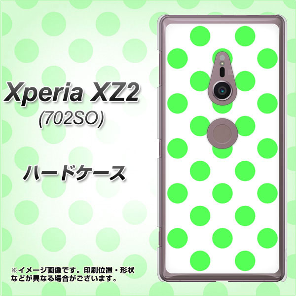 SoftBank エクスペリア XZ2 702SO 高画質仕上げ 背面印刷 ハードケース【1358 シンプルビッグ緑白】