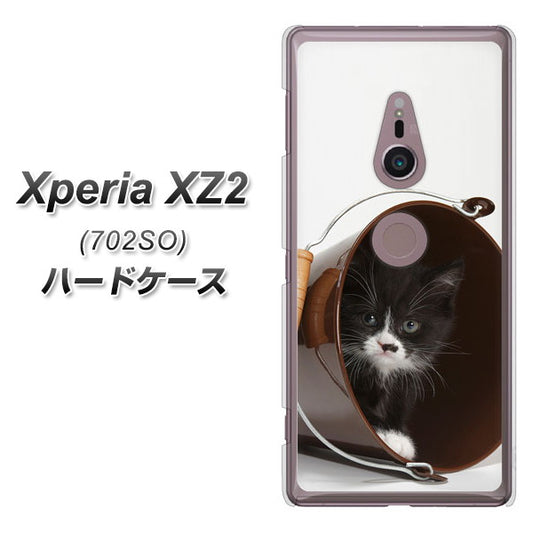 SoftBank エクスペリア XZ2 702SO 高画質仕上げ 背面印刷 ハードケース【VA800 ネコとバケツ】