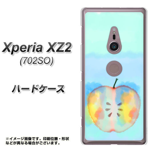 SoftBank エクスペリア XZ2 702SO 高画質仕上げ 背面印刷 ハードケース【YJ181 りんご 水彩181】