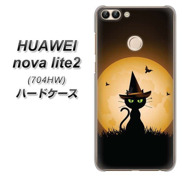 SoftBank HUAWEI nova lite 2 704HW 高画質仕上げ 背面印刷 ハードケース【440 猫の魔法使い】