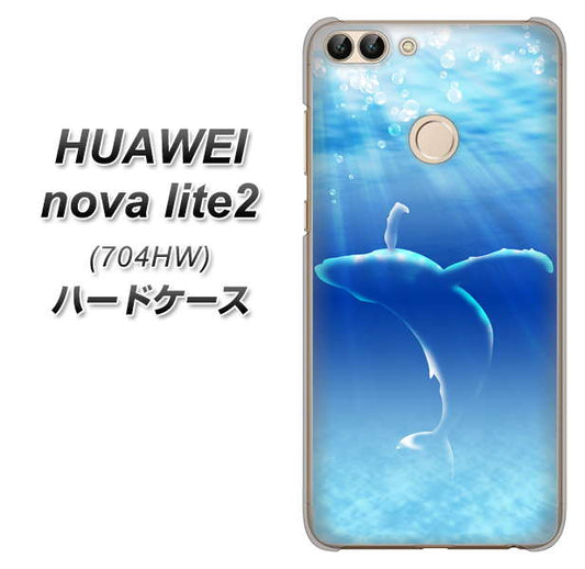 SoftBank HUAWEI nova lite 2 704HW 高画質仕上げ 背面印刷 ハードケース【1047 海の守り神くじら】