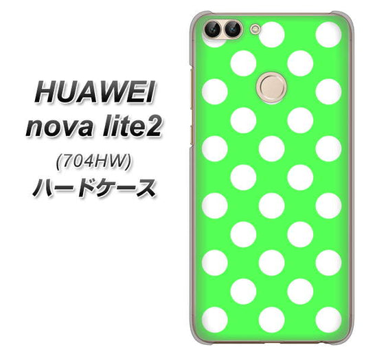 SoftBank HUAWEI nova lite 2 704HW 高画質仕上げ 背面印刷 ハードケース【1356 シンプルビッグ白緑】