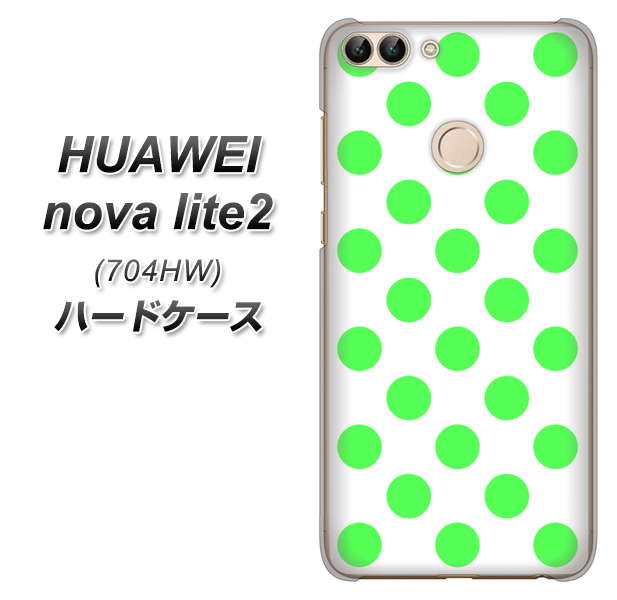 SoftBank HUAWEI nova lite 2 704HW 高画質仕上げ 背面印刷 ハードケース【1358 シンプルビッグ緑白】