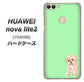 SoftBank HUAWEI nova lite 2 704HW 高画質仕上げ 背面印刷 ハードケース【YJ063 トイプードルアプリコット（グリーン）】