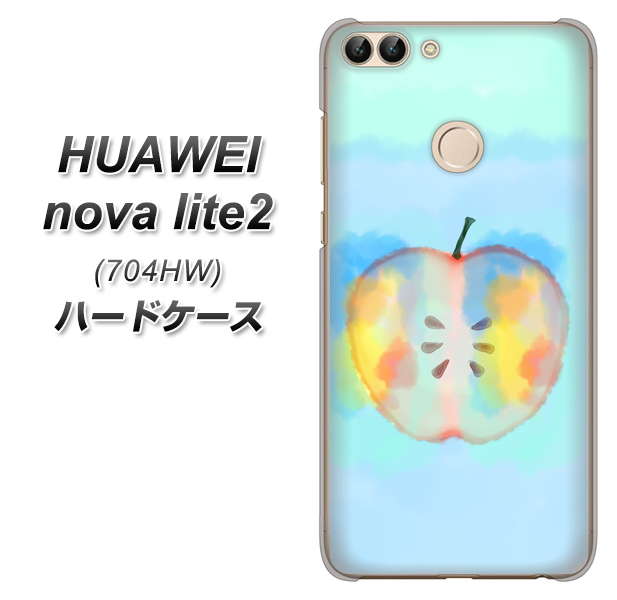 SoftBank HUAWEI nova lite 2 704HW 高画質仕上げ 背面印刷 ハードケース【YJ181 りんご 水彩181】