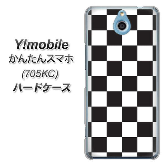 Y!mobile かんたんスマホ 705KC 高画質仕上げ 背面印刷 ハードケース【151 フラッグチェック】