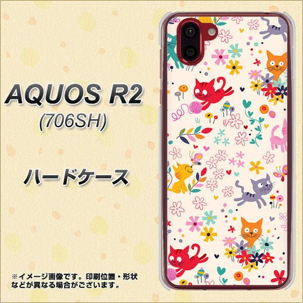 softbank アクオス R2 706SH 高画質仕上げ 背面印刷 ハードケース【693 ネコのあそび場】