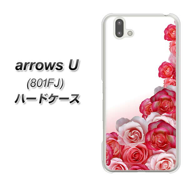 softbank arrows U 801FJ 高画質仕上げ 背面印刷 ハードケース【299 薔薇の壁】