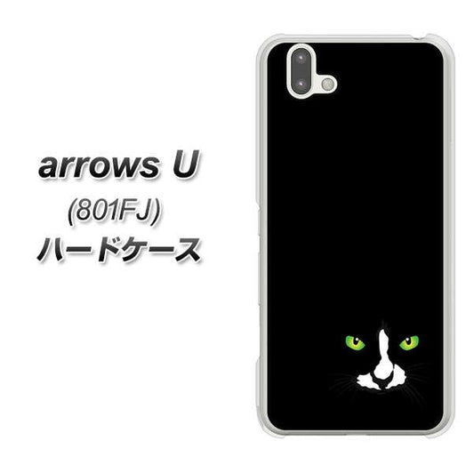 softbank arrows U 801FJ 高画質仕上げ 背面印刷 ハードケース【398 黒ネコ】