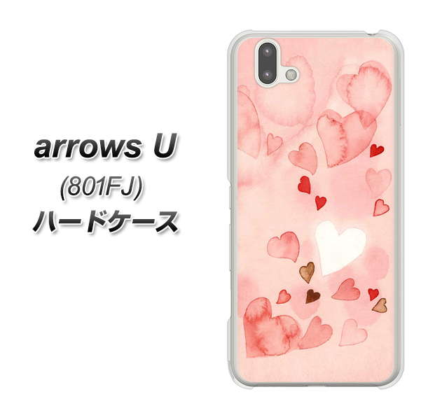 softbank arrows U 801FJ 高画質仕上げ 背面印刷 ハードケース【1125 ハートの和紙】