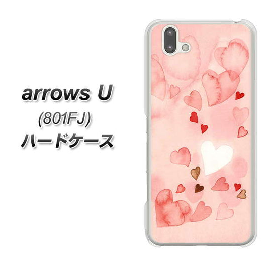 softbank arrows U 801FJ 高画質仕上げ 背面印刷 ハードケース【1125 ハートの和紙】