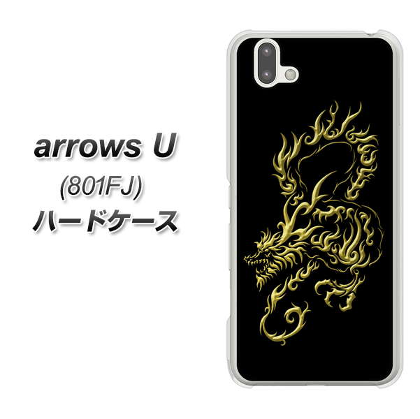 softbank arrows U 801FJ 高画質仕上げ 背面印刷 ハードケース【VA831 闇と龍】