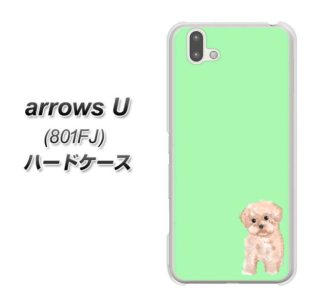 softbank arrows U 801FJ 高画質仕上げ 背面印刷 ハードケース【YJ063 トイプードルアプリコット（グリーン）】