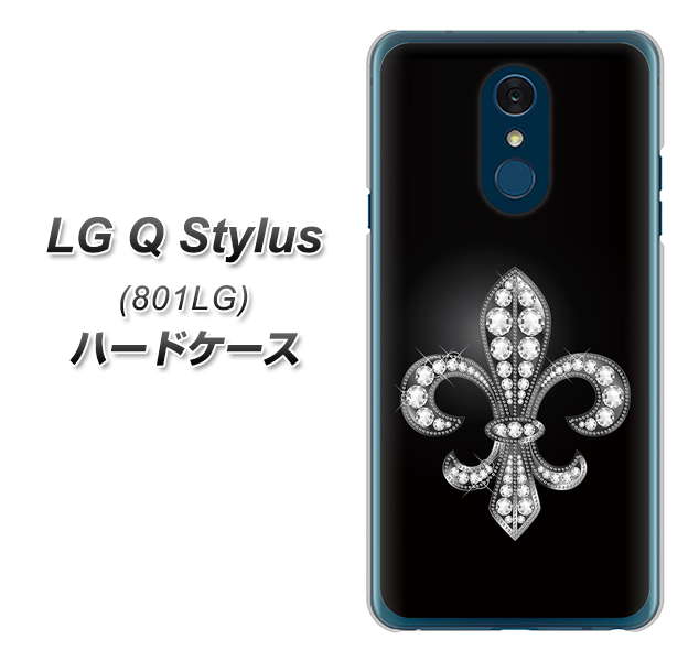 Y!mobile LG Q Stylus 801LG 高画質仕上げ 背面印刷 ハードケース【042 ラインストーン風の印刷ゴージャスユリ】