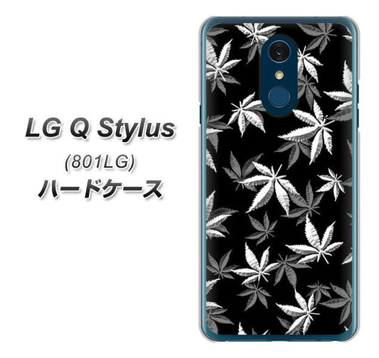 Y!mobile LG Q Stylus 801LG 高画質仕上げ 背面印刷 ハードケース【064 モノトーン大麻ブラック】