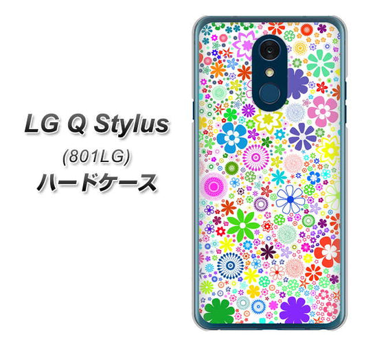 Y!mobile LG Q Stylus 801LG 高画質仕上げ 背面印刷 ハードケース【308 フラワーミックス】