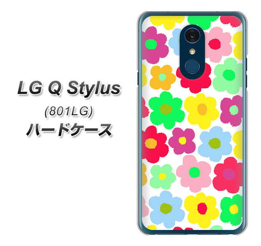 Y!mobile LG Q Stylus 801LG 高画質仕上げ 背面印刷 ハードケース【758 ルーズフラワーカラフル】