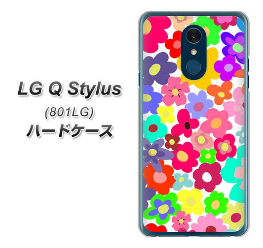Y!mobile LG Q Stylus 801LG 高画質仕上げ 背面印刷 ハードケース【782 春のルーズフラワーWH】