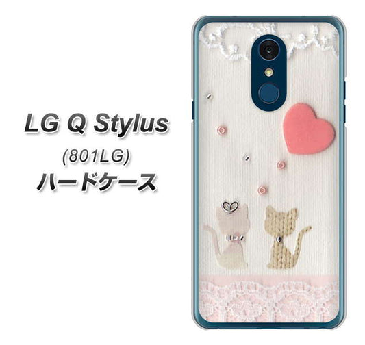 Y!mobile LG Q Stylus 801LG 高画質仕上げ 背面印刷 ハードケース【1104 クラフト写真ネコ（ハートM）】