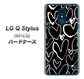 Y!mobile LG Q Stylus 801LG 高画質仕上げ 背面印刷 ハードケース【1124 ハート BK＆WH】