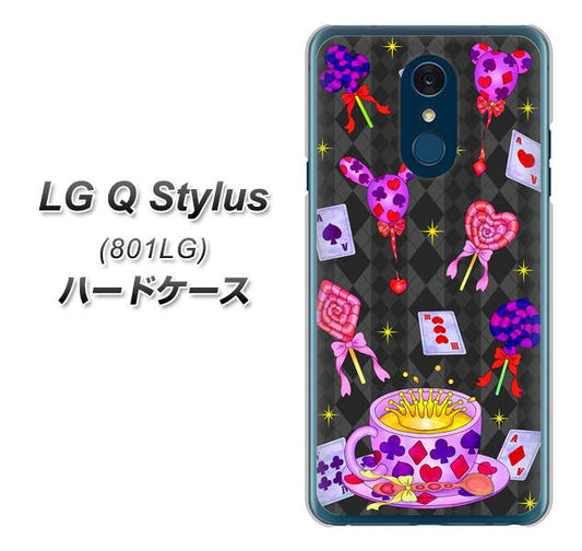 Y!mobile LG Q Stylus 801LG 高画質仕上げ 背面印刷 ハードケース【AG818 トランプティー（黒）】